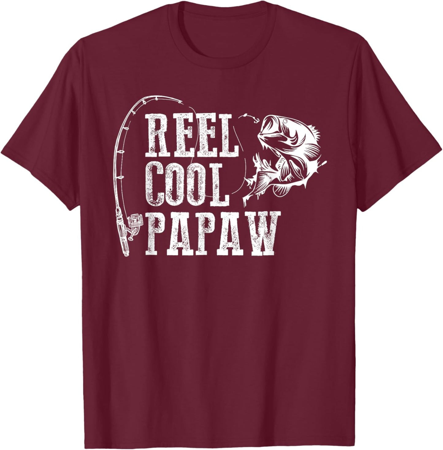 Reel Cool Papaw Fish T-Shirt - T-Shirt | Maroon