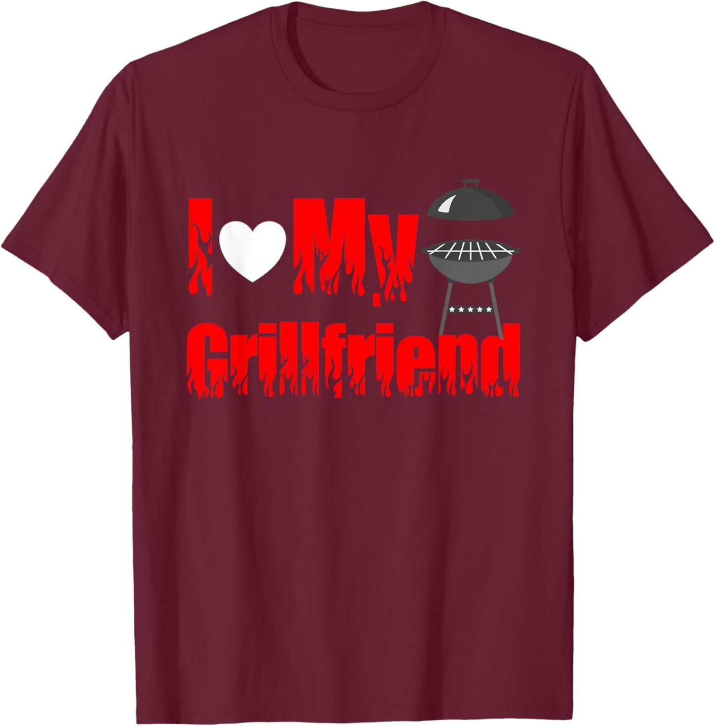 Barbeque Grill Funny Grilling I Love My Grillfriend T-Shirt - T-Shirt | Maroon