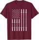 USA Flag Bar Weightlifting Patriotic American US Flag Gym T-Shirt - T-Shirt | Maroon