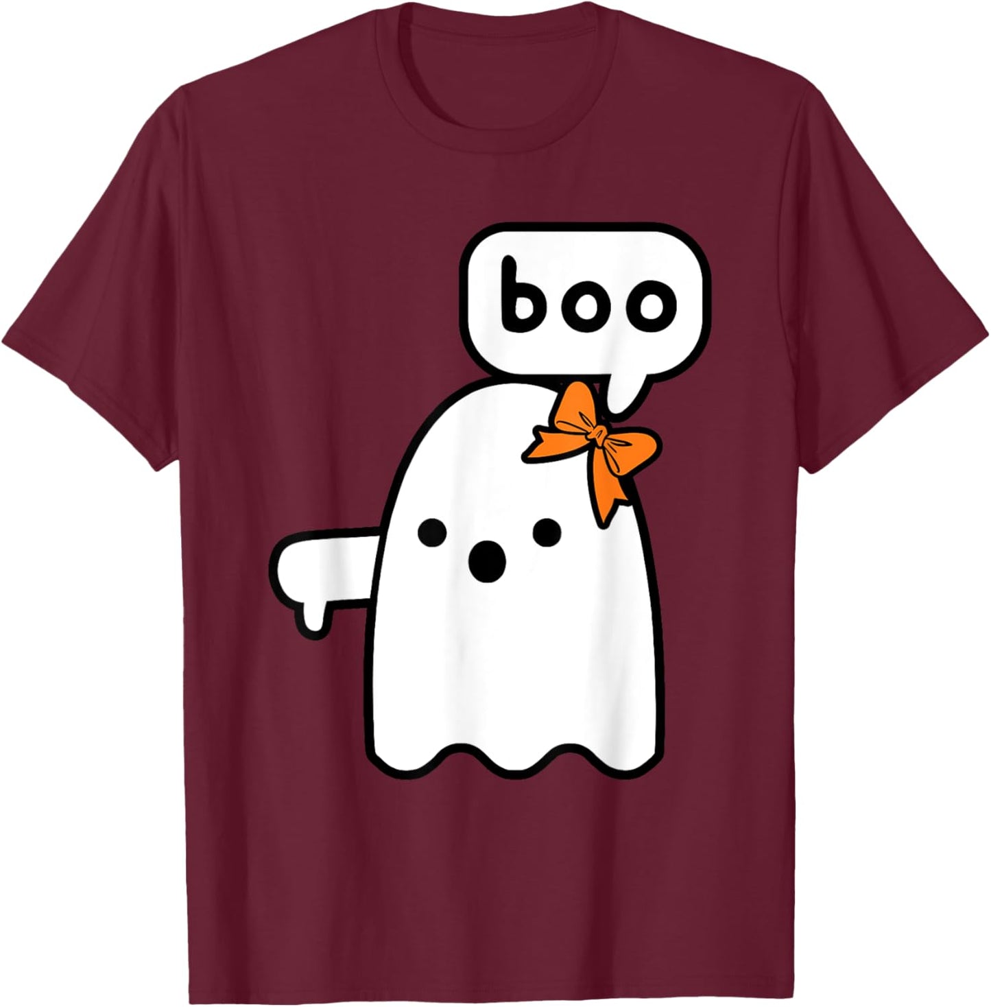Thumbs Down Ghost Screaming Boo Ghost halloween Girls T-Shirt - T-Shirt | Maroon