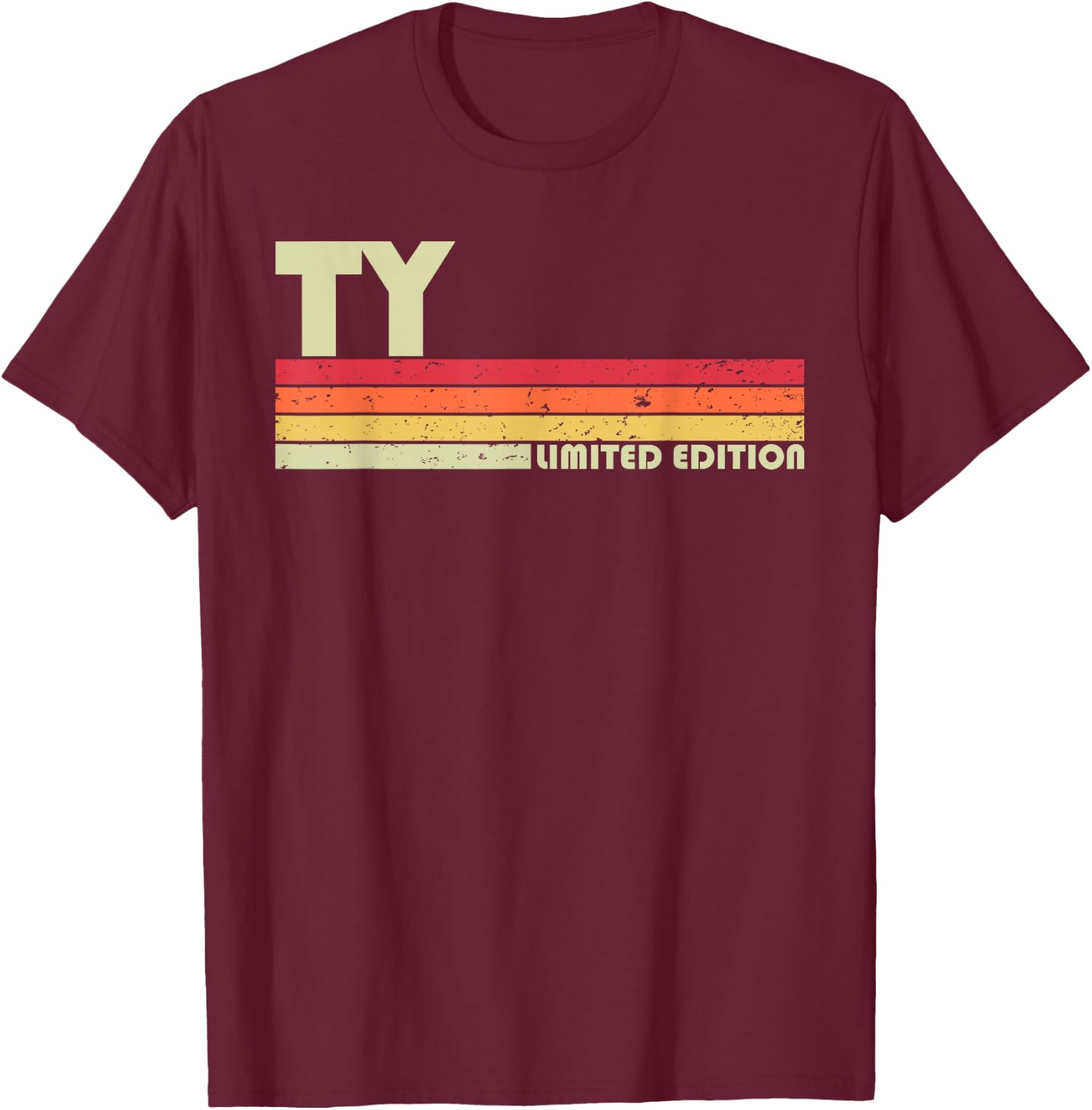 TY Gift Name Personalized Funny Retro Vintage Birthday T-Shirt - T-Shirt | Maroon