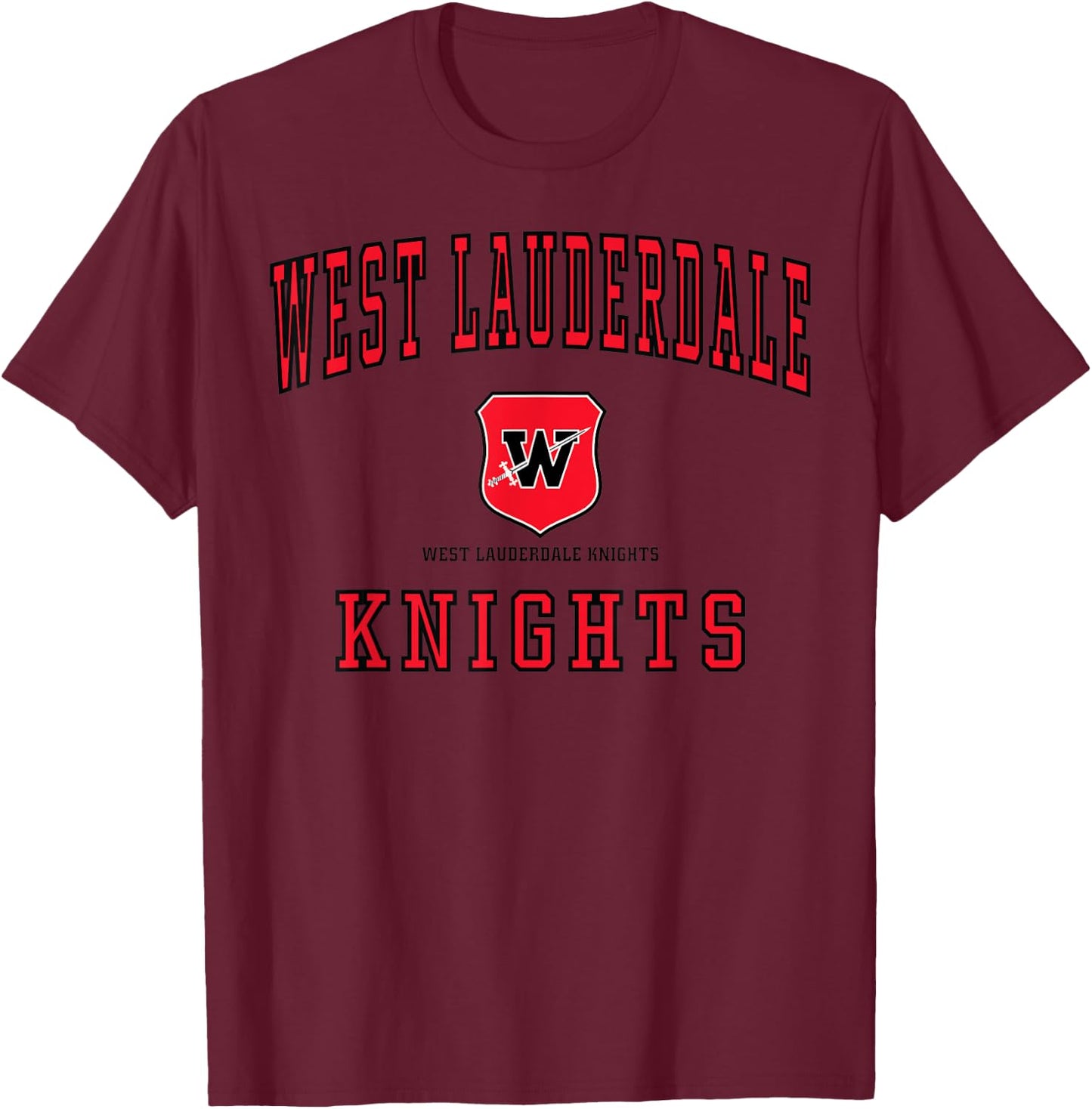 West Lauderdale High School Knights C1 T-Shirt - T-Shirt | Maroon