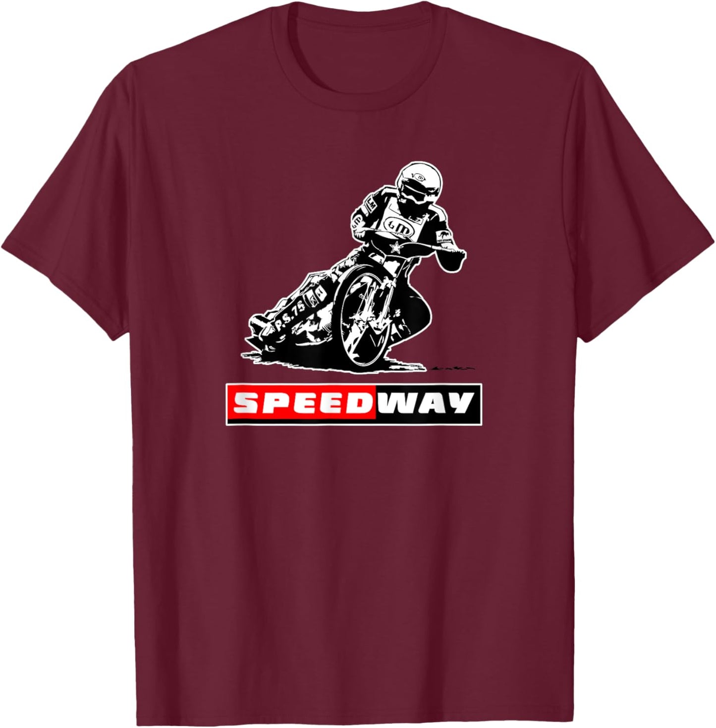 Motorbike Speedway Track Sports Motorcycle Racing T-Shirt - T-Shirt | Maroon