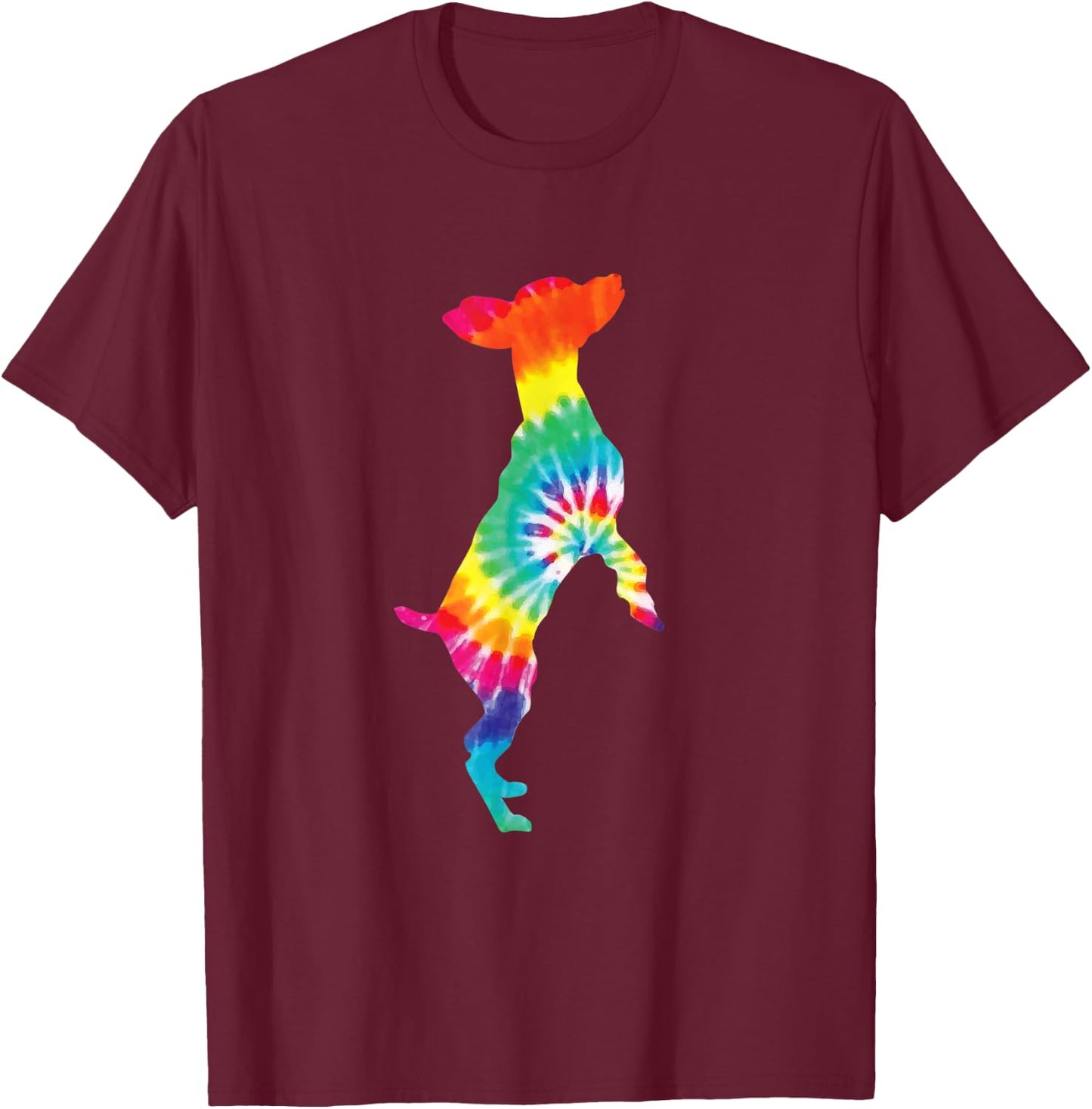 Tie Dye Dog Shirt Hippie Animal Retro Puppy Gift T-Shirt - T-Shirt | Maroon
