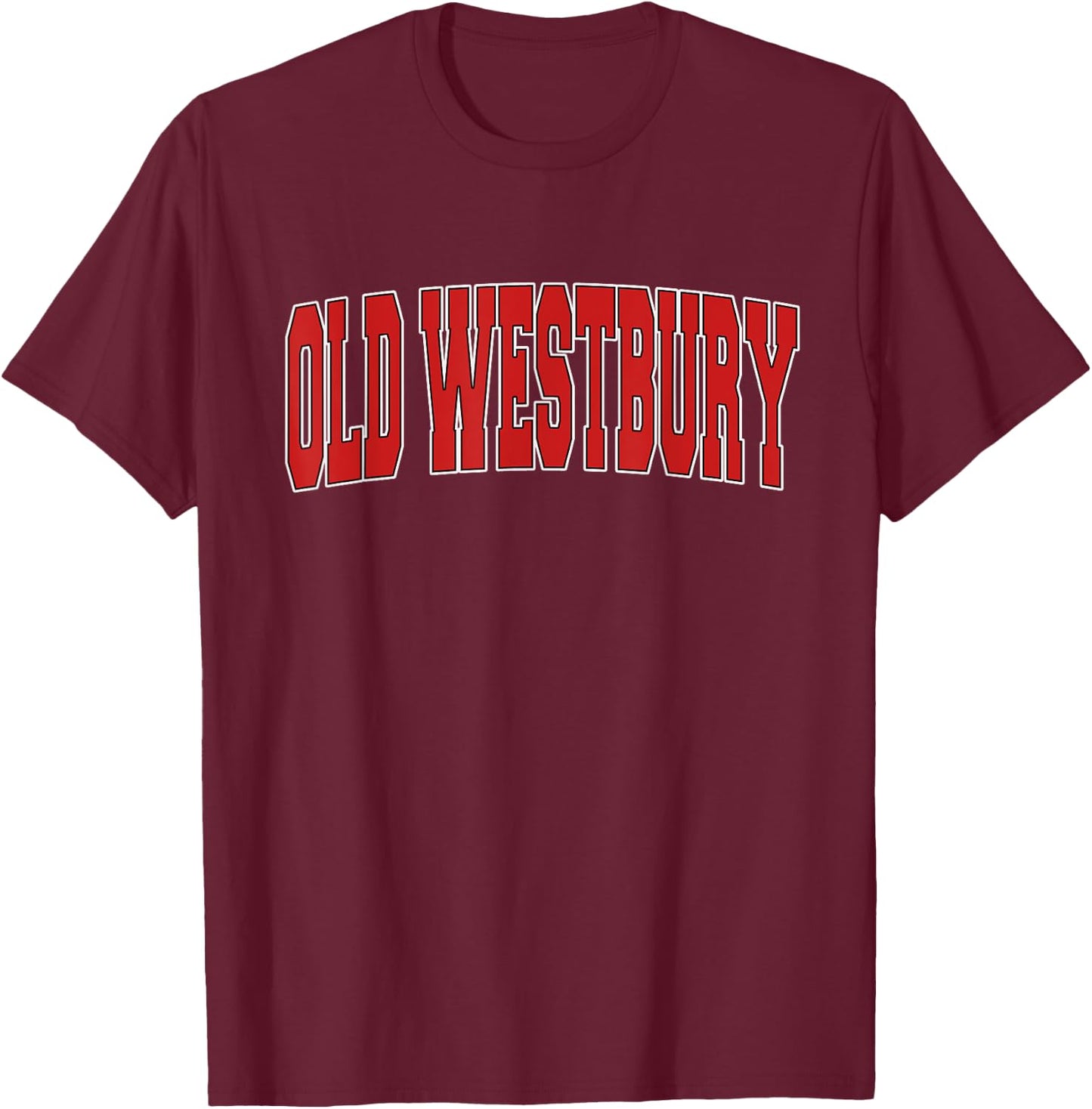 OLD WESTBURY NY NEW YORK Varsity Style USA Vintage Sports T-Shirt - T-Shirt | Maroon