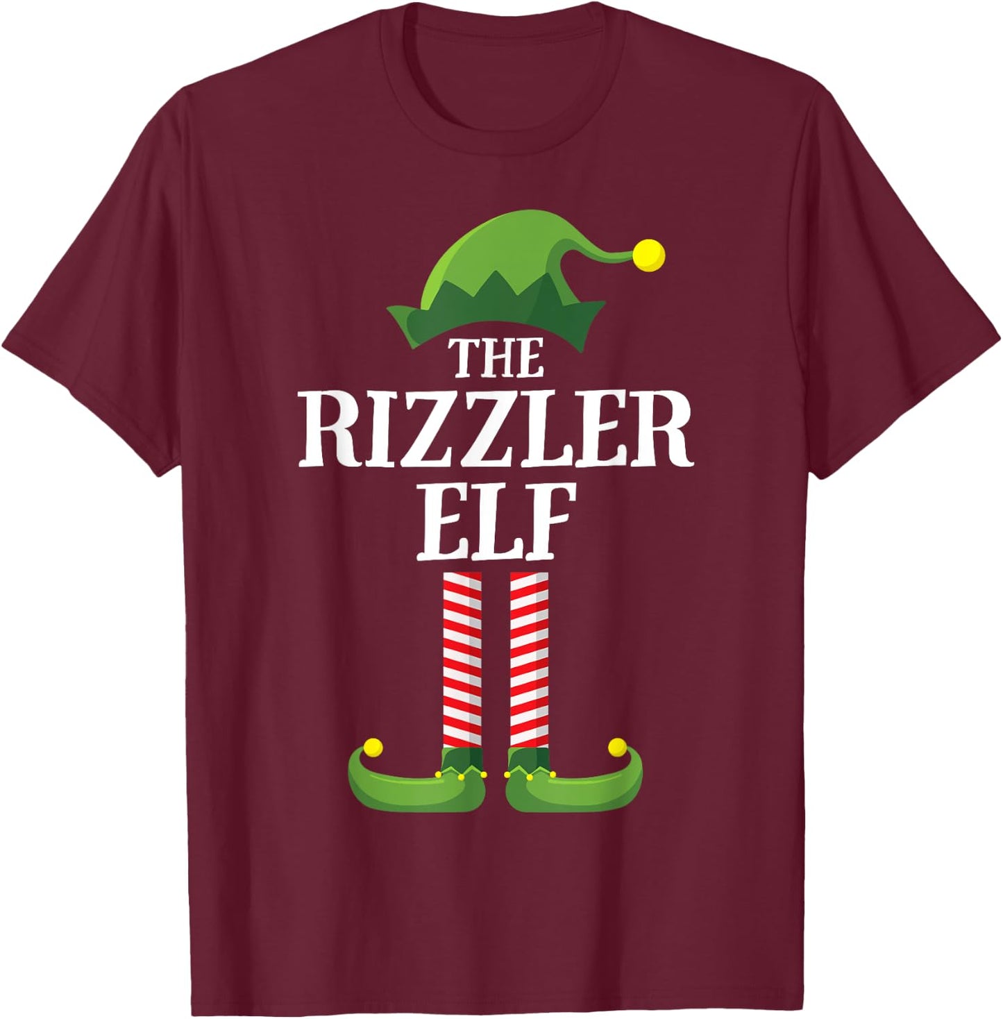 The Rizzler Elf Matching Family Group Funny Christmas T-Shirt - T-Shirt | Maroon