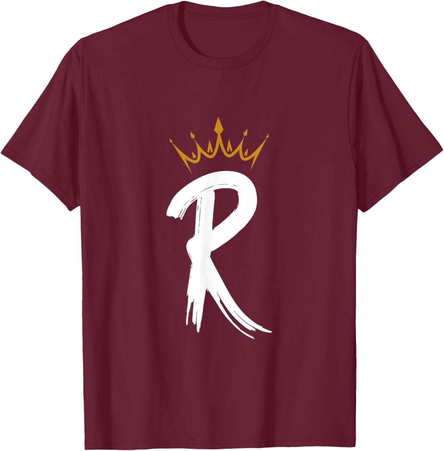 Queen King Letter R - Favorite Letter With Crown Alphabet T-Shirt - T-Shirt | Maroon