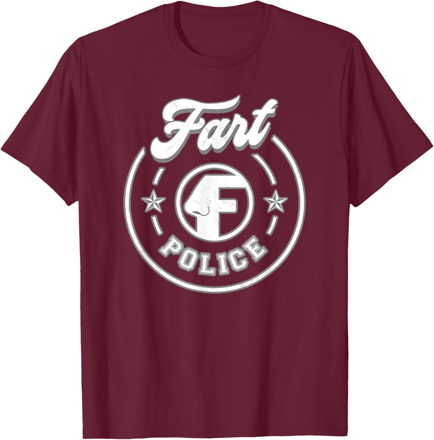 Police Fart Funny T-Shirt - T-Shirt | Maroon