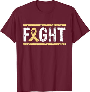 Urethral Cancer Awareness Fight Cancer Ribbon T-Shirt - T-Shirt | Maroon
