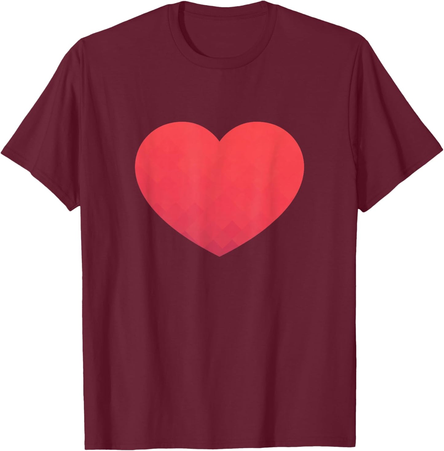 Heart Valentines Day Shirt - Graphic Novelty Love Heart T-Shirt - T-Shirt | Maroon