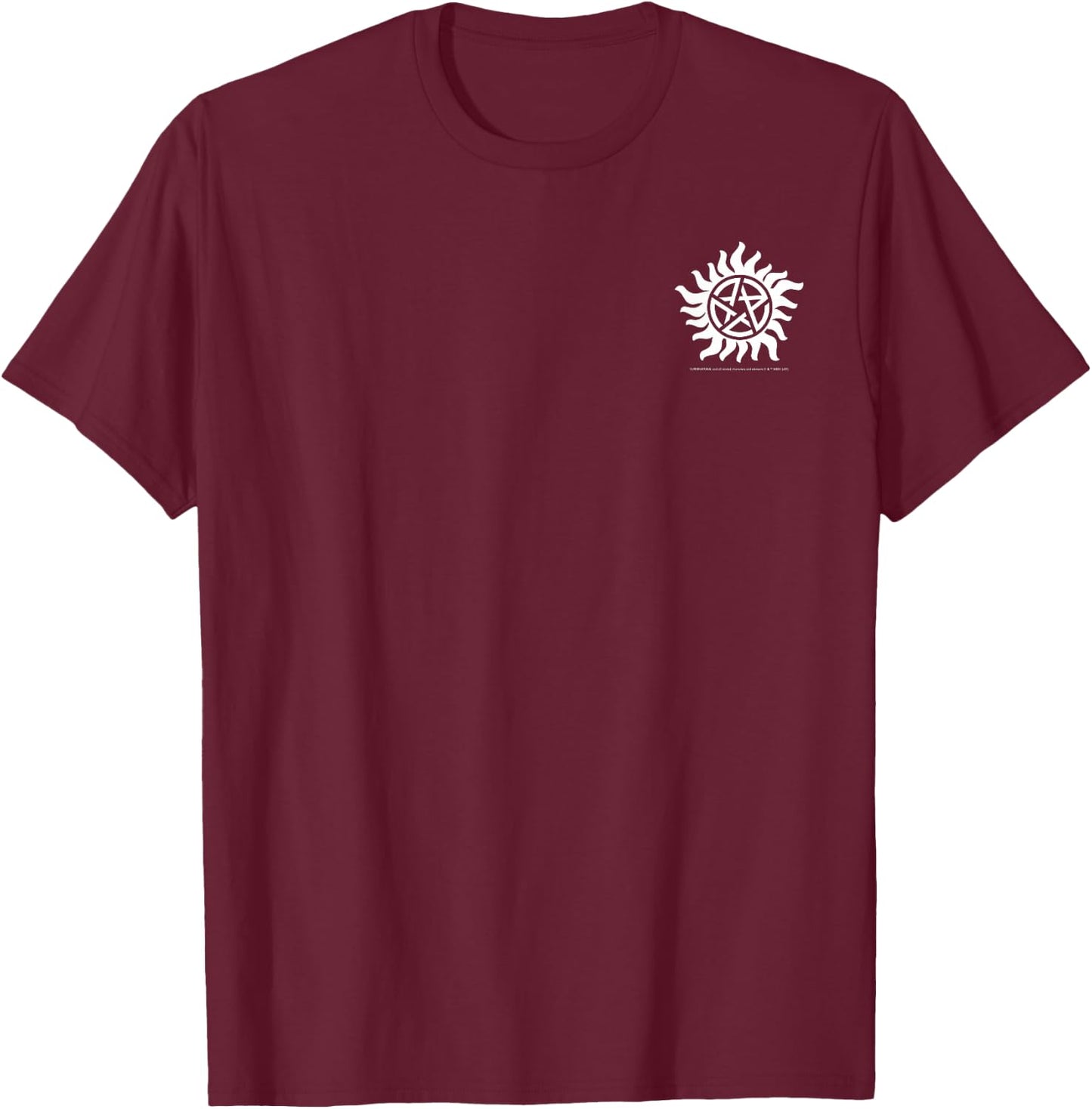 Supernatural Anti-Possession Logo Left Chest C2 T-Shirt - T-Shirt | Maroon