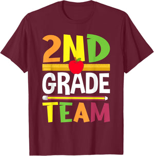 2nd Grade Team 2nd Grade Squad Teacher T-Shirt - T-Shirt | Maroon