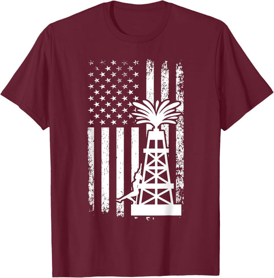Oilfield Trash Funny Oil Rig Worker T-Shirt - T-Shirt | Maroon