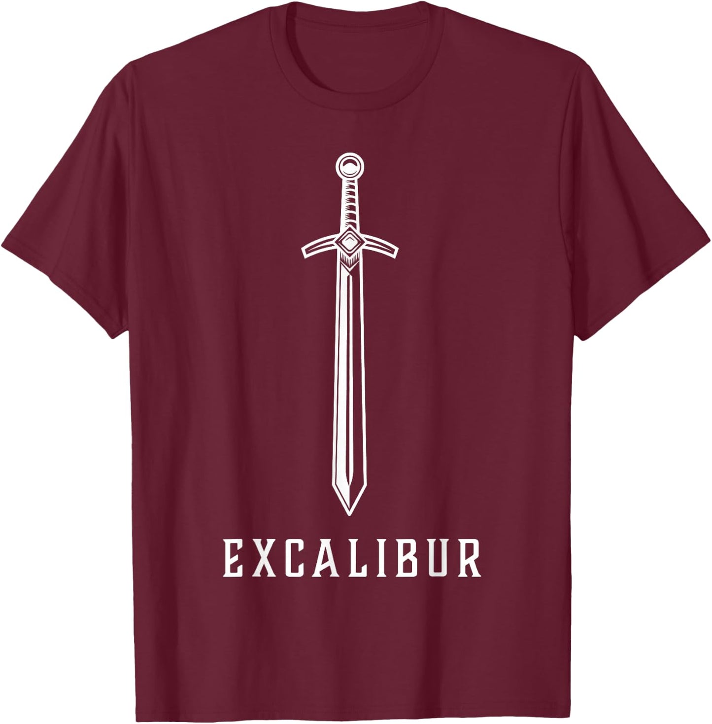 Excalibur The Legendary Sword in the Stone of King Arthur T-Shirt - T-Shirt | Maroon