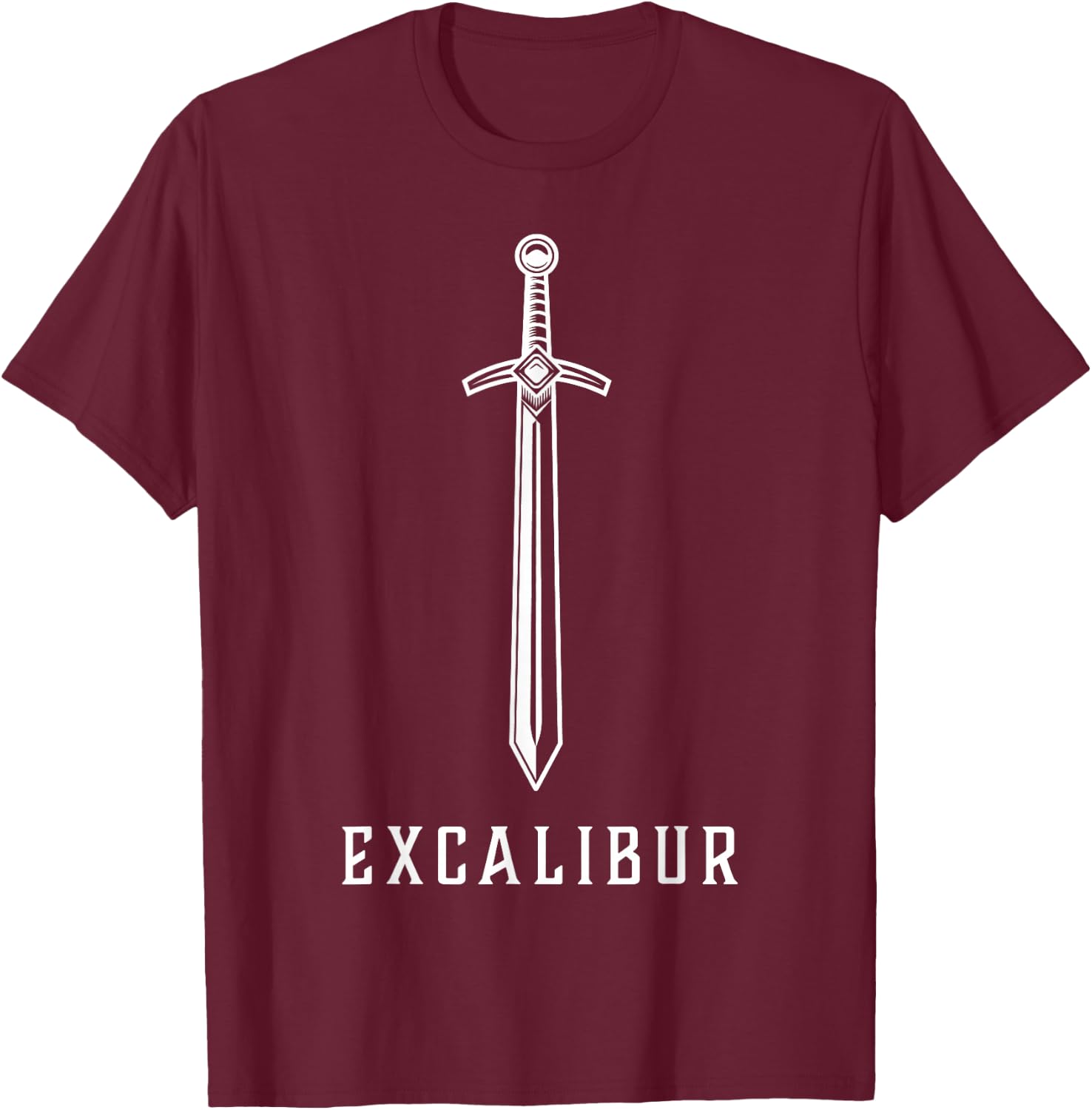 Excalibur The Legendary Sword in the Stone of King Arthur T-Shirt - T-Shirt | Maroon