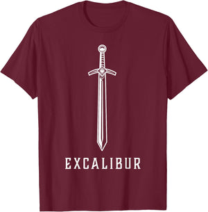 Excalibur The Legendary Sword in the Stone of King Arthur T-Shirt - T-Shirt | Maroon