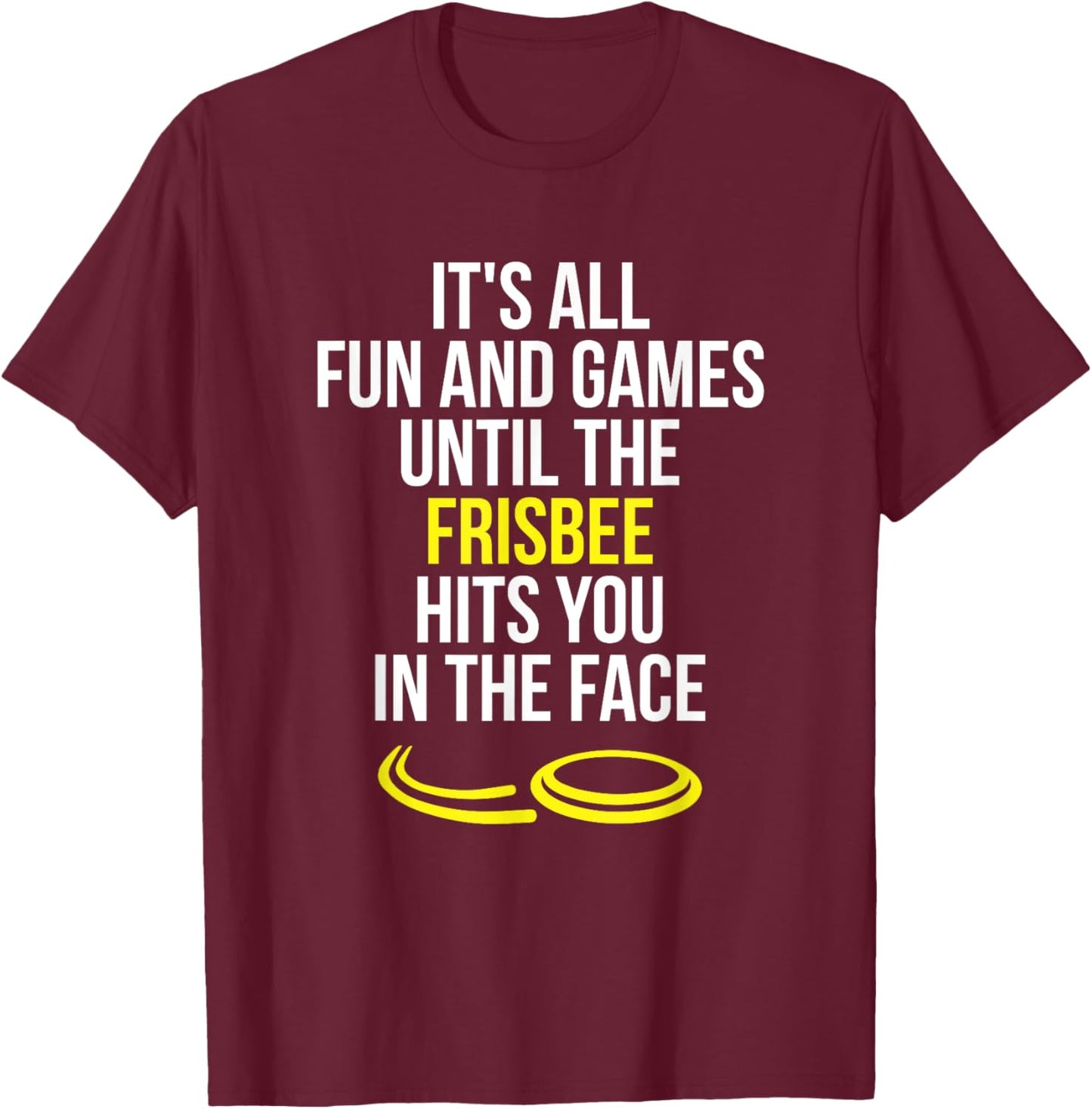 Frisbee Player Flying Disc Thrower Funny Ultimate Frisbee T-Shirt - T-Shirt | Maroon