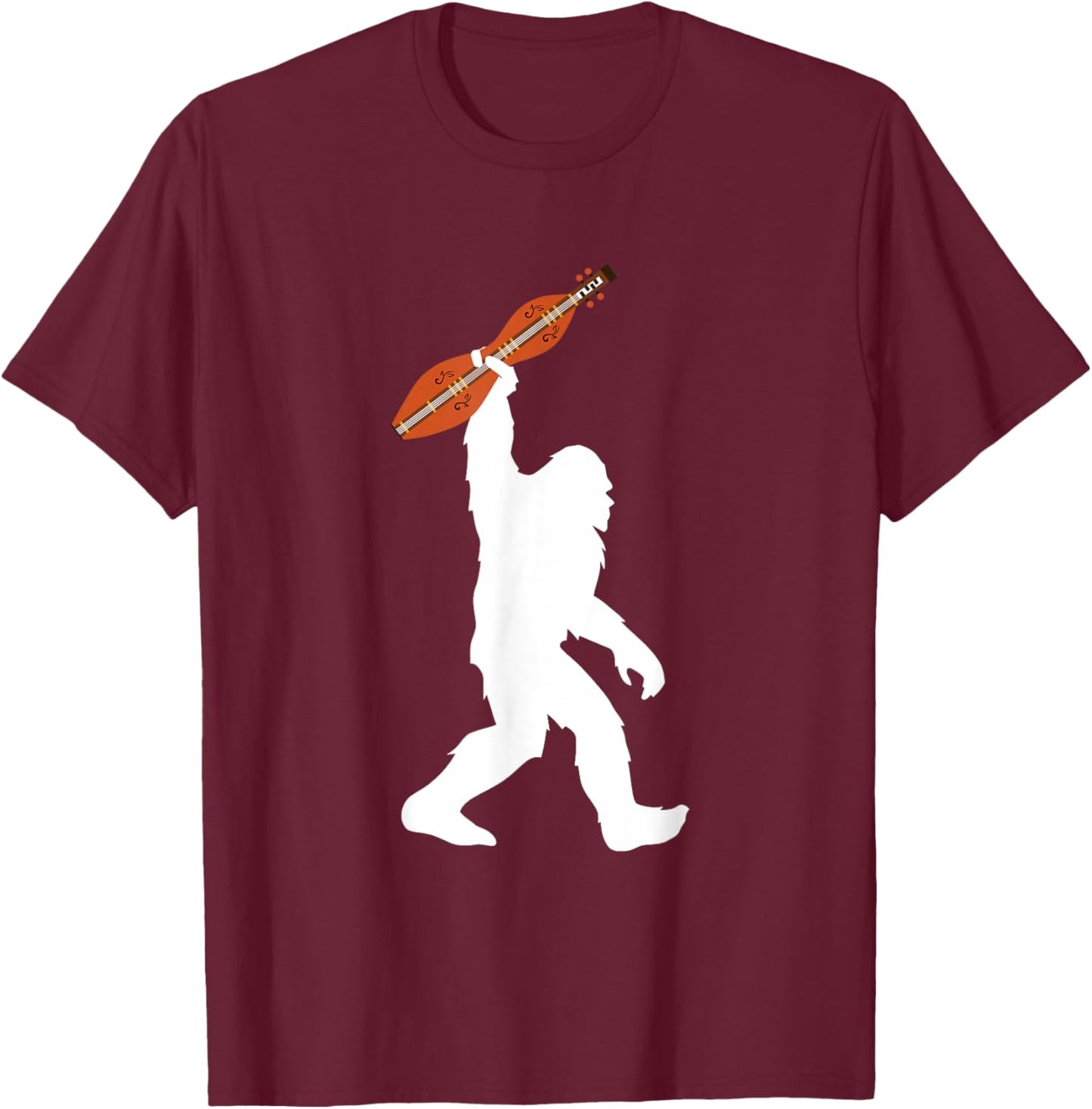Dulcimer Bigfoot For Dulcimer Player T-Shirt - T-Shirt | Maroon