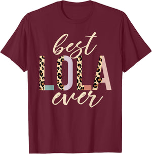 Best Lola Ever Gifts Leopard Print Mother's Day T-Shirt - T-Shirt | Maroon