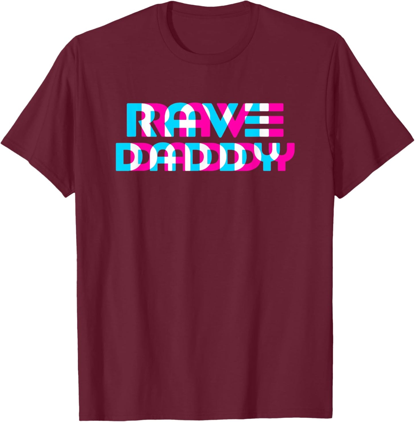 Rave Daddy EDM Music Festival Glitch T-Shirt - T-Shirt | Maroon
