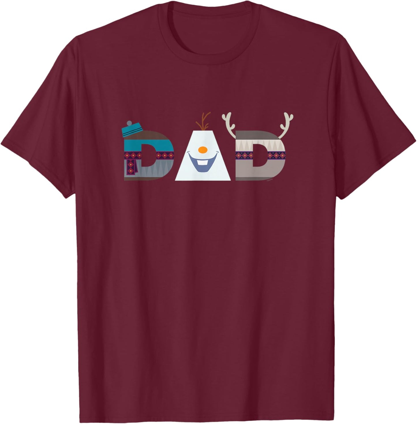 Disney Frozen Olaf Sven Kristoff Father’s Day Birthday Dad T-Shirt - T-Shirt | Maroon