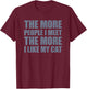 The More People I Meet The More I Like My Cat Men Women T-Shirt - T-Shirt | Maroon