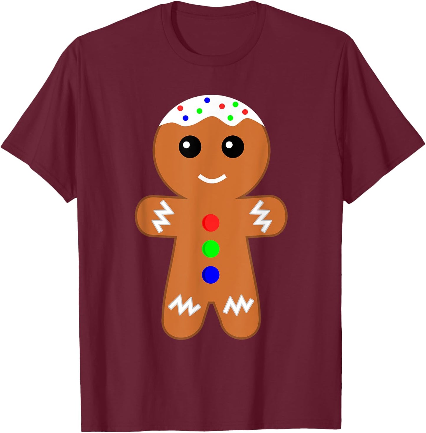 Ginger Bread Gingerbread Man Christmas Holiday Gift T-Shirt - T-Shirt | Maroon