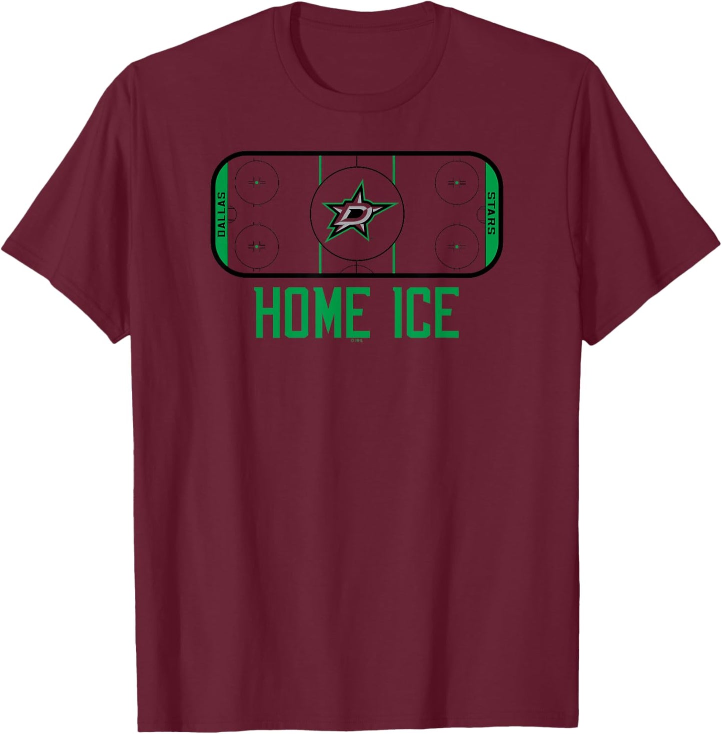 Dallas Stars Home Ice White Officially Licensed T-Shirt - T-Shirt | Maroon