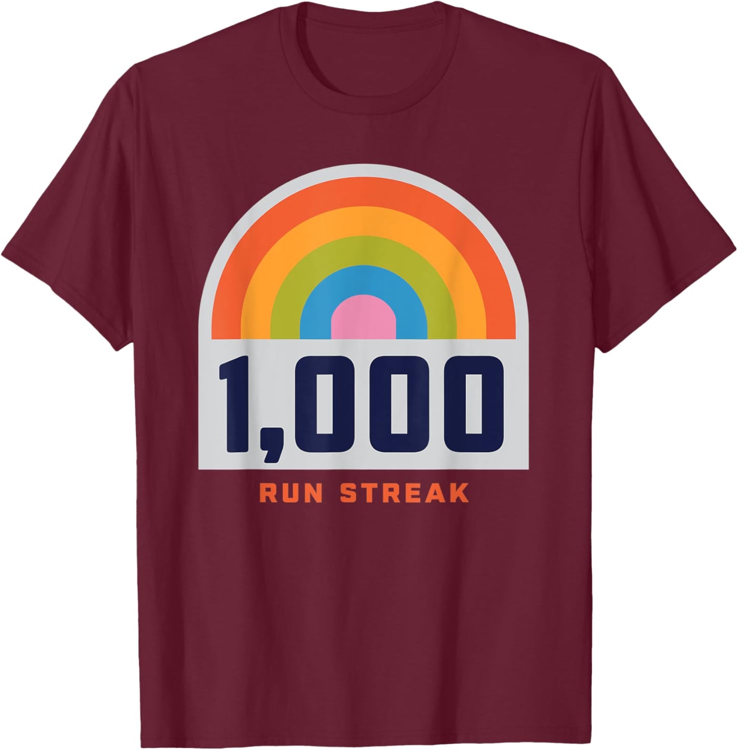 Run Streak Run Streaker 1,000 Days of Running Comma Day T-Shirt - T-Shirt | Maroon