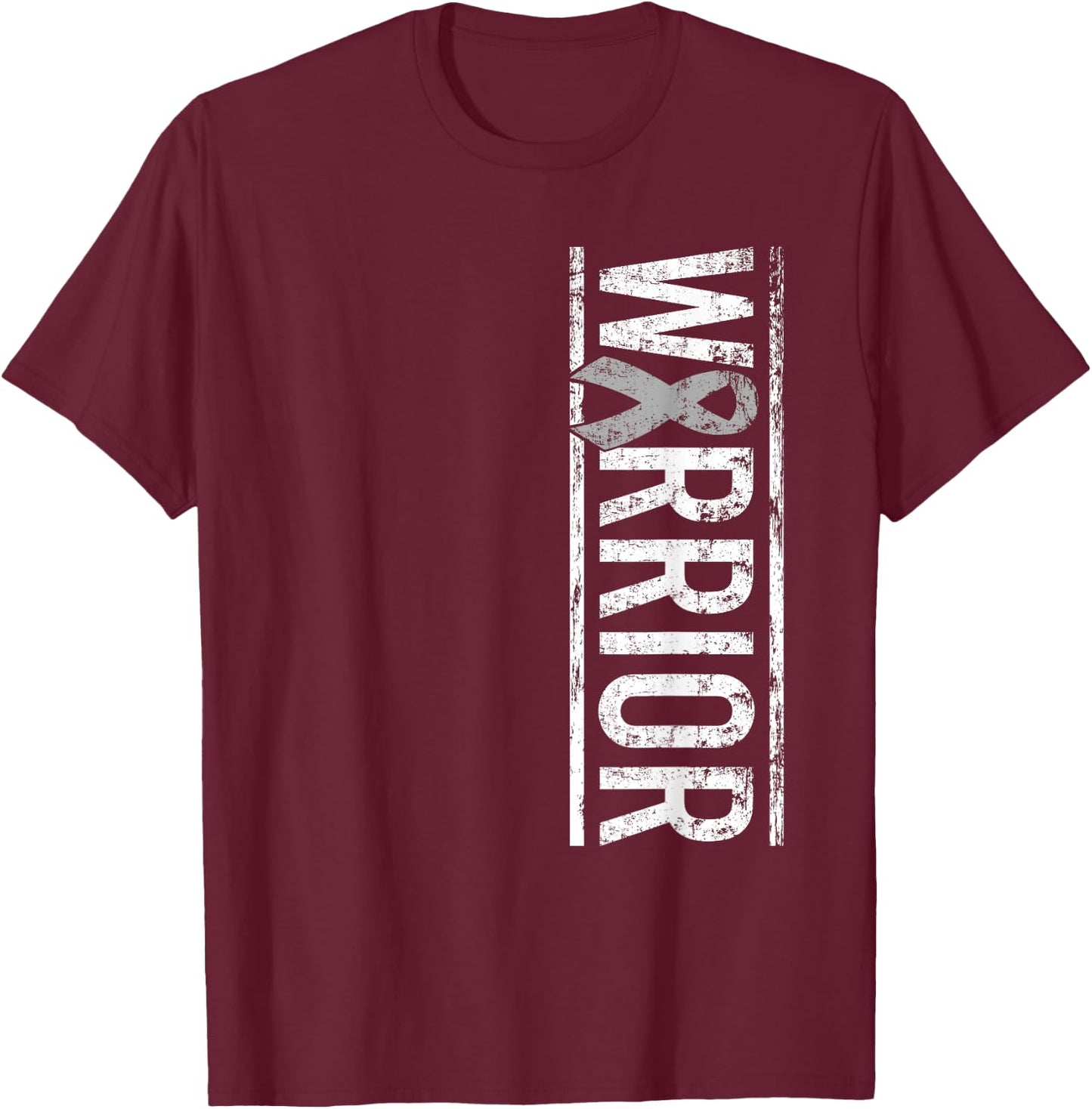 Brain Cancer Warrior - Brain Tumor Awareness Ribbon T-Shirt - T-Shirt | Maroon