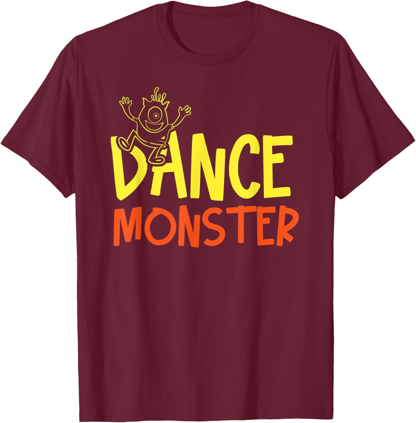 Cool Dance Monster Artwork Dancing Music Lovers T-Shirt - T-Shirt | Maroon