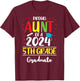 Funny Proud Aunt of a Class of 2024 5th Grade Graduate T-Shirt - T-Shirt | Maroon
