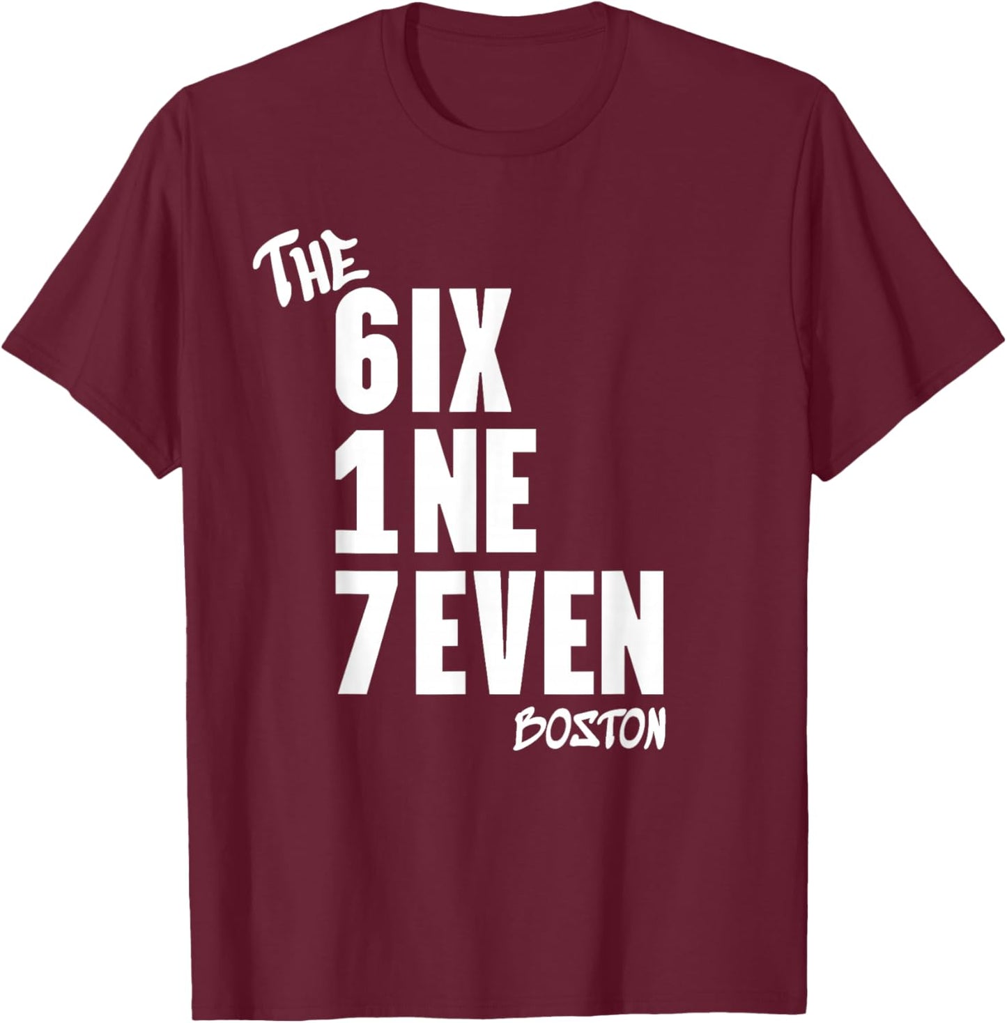 Boston Area Code 617 Six One Seven Massachusetts Home Love T-Shirt - T-Shirt | Maroon
