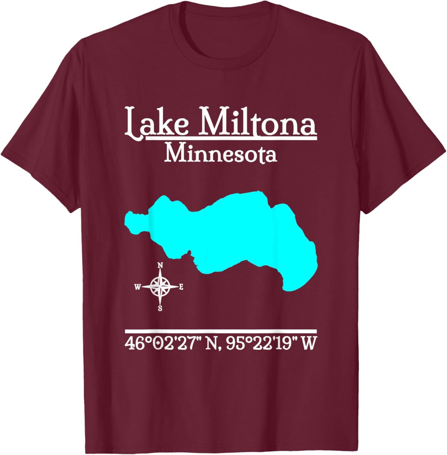 Lake Miltona - Minnesota T-Shirt - T-Shirt | Maroon