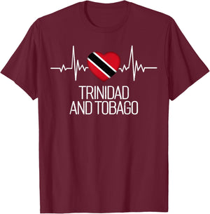 Trinidad and Tobago Flag & Proud Patriots - -Adults - Black - Small - Short Sleeve - - Modern Classic - Patriotic - Casual - All Seasons - 1 Count T-Shirt - T-Shirt | Maroon