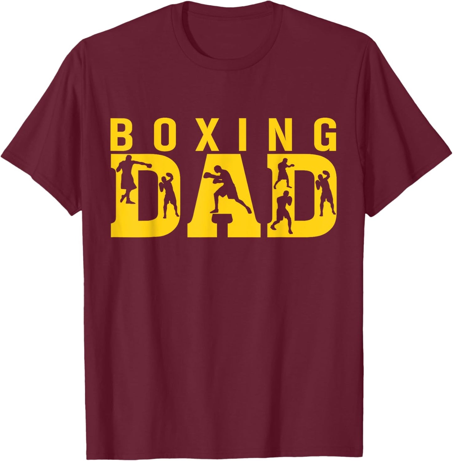 Gym Boxer Love Dad Boxing Lover Training Box Player Papa T-Shirt - T-Shirt | Maroon