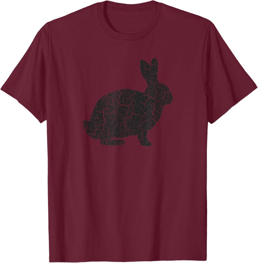 Hare Distressed Print - Vintage Hare T-Shirt - T-Shirt | Maroon