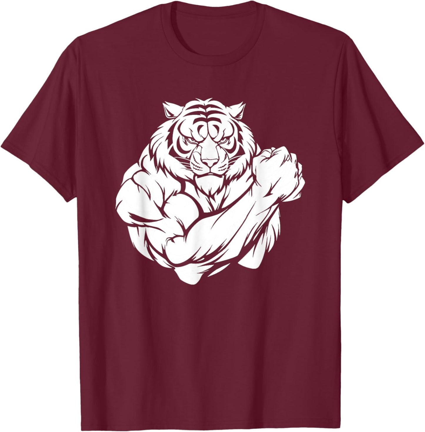 Workout Tiger Exercise - Training Gym T-Shirt - T-Shirt | Maroon