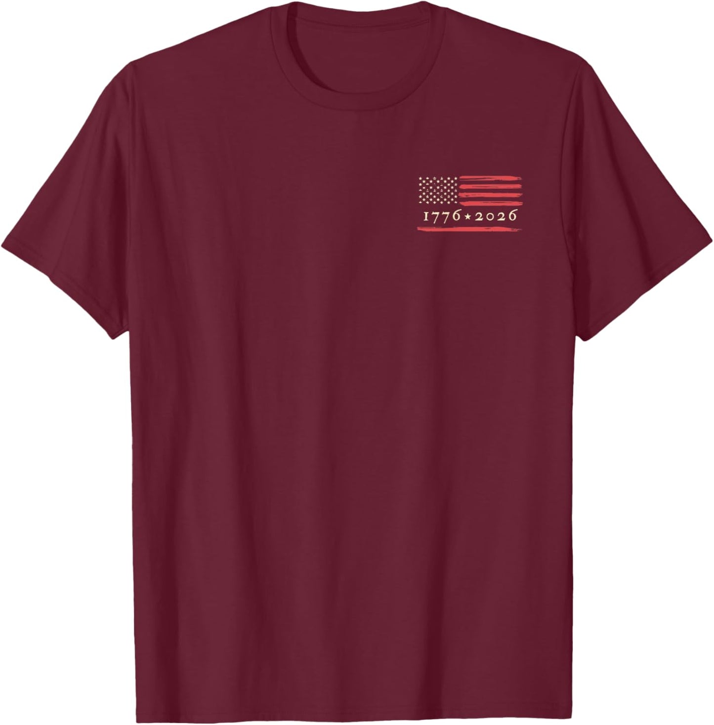 American Flag Distressed Vintage Patriotic 4th of July 1776 T-Shirt - T-Shirt | Maroon