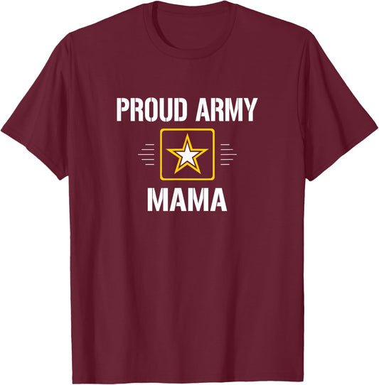 Proud Army Mama T-Shirt - T-Shirt | Maroon