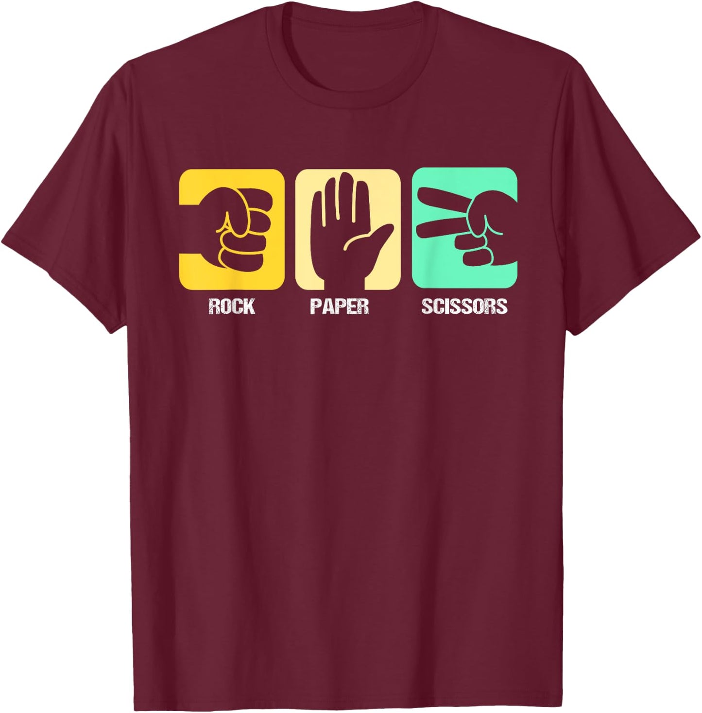 Rock Paper Scissors T-Shirt - T-Shirt | Maroon