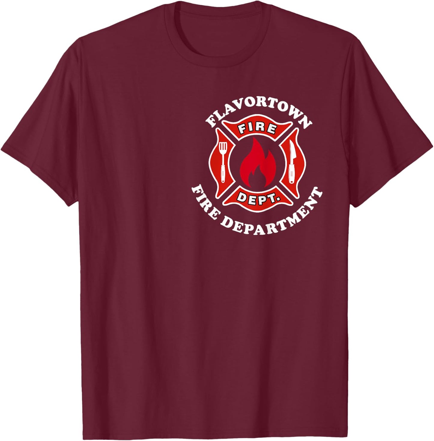 Flavortown Fire Department T-Shirt - T-Shirt | Maroon
