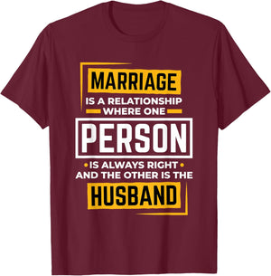 Funny Husband Wife Marriage is A Relationship Women T-Shirt - T-Shirt | Maroon
