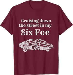 Cruising Down the Street in my 64 Mexican Lowrider Chicano T-Shirt - T-Shirt | Maroon