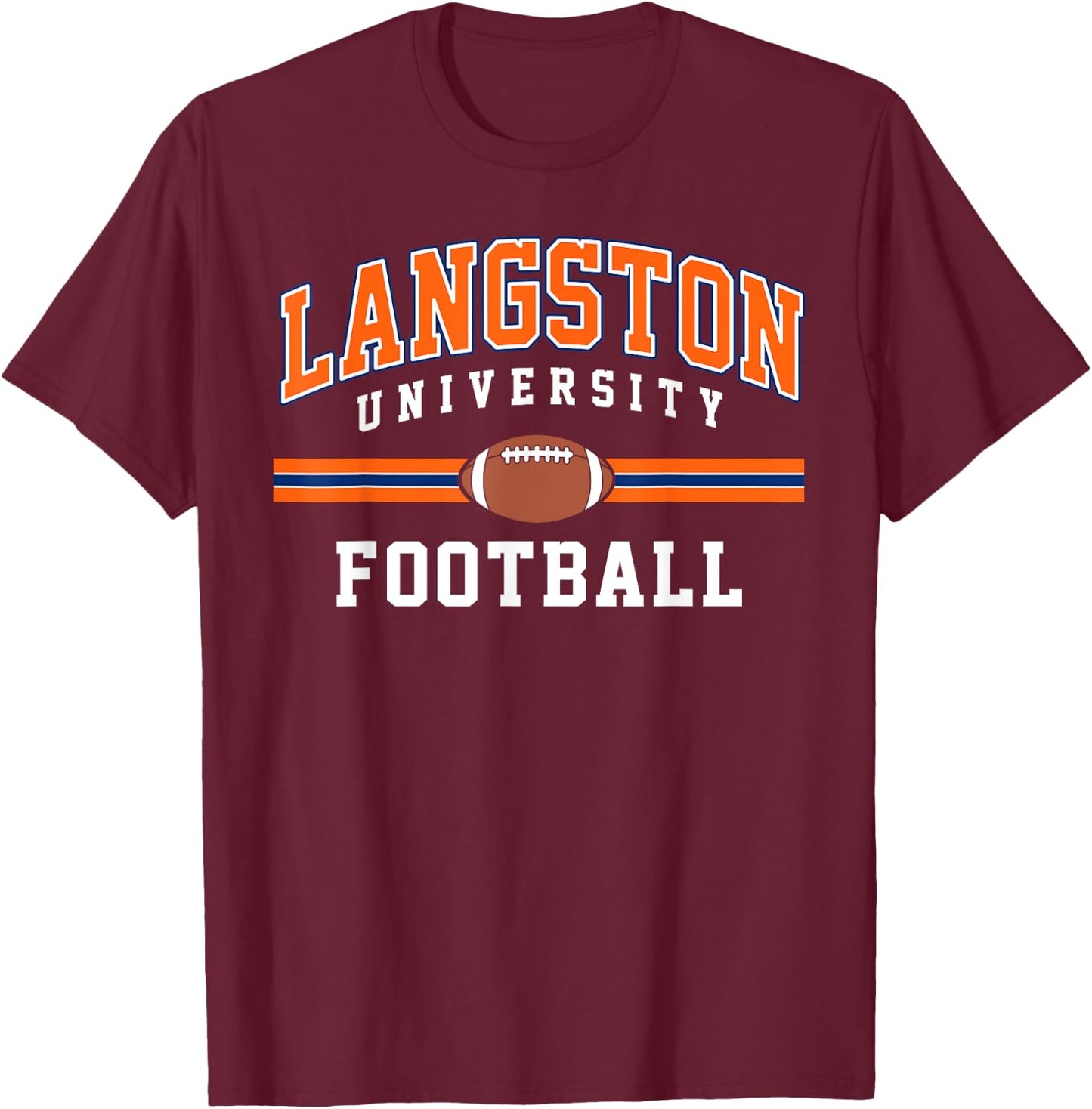 Langston University Football Arch Vintage Design Men Women T-Shirt - T-Shirt | Maroon