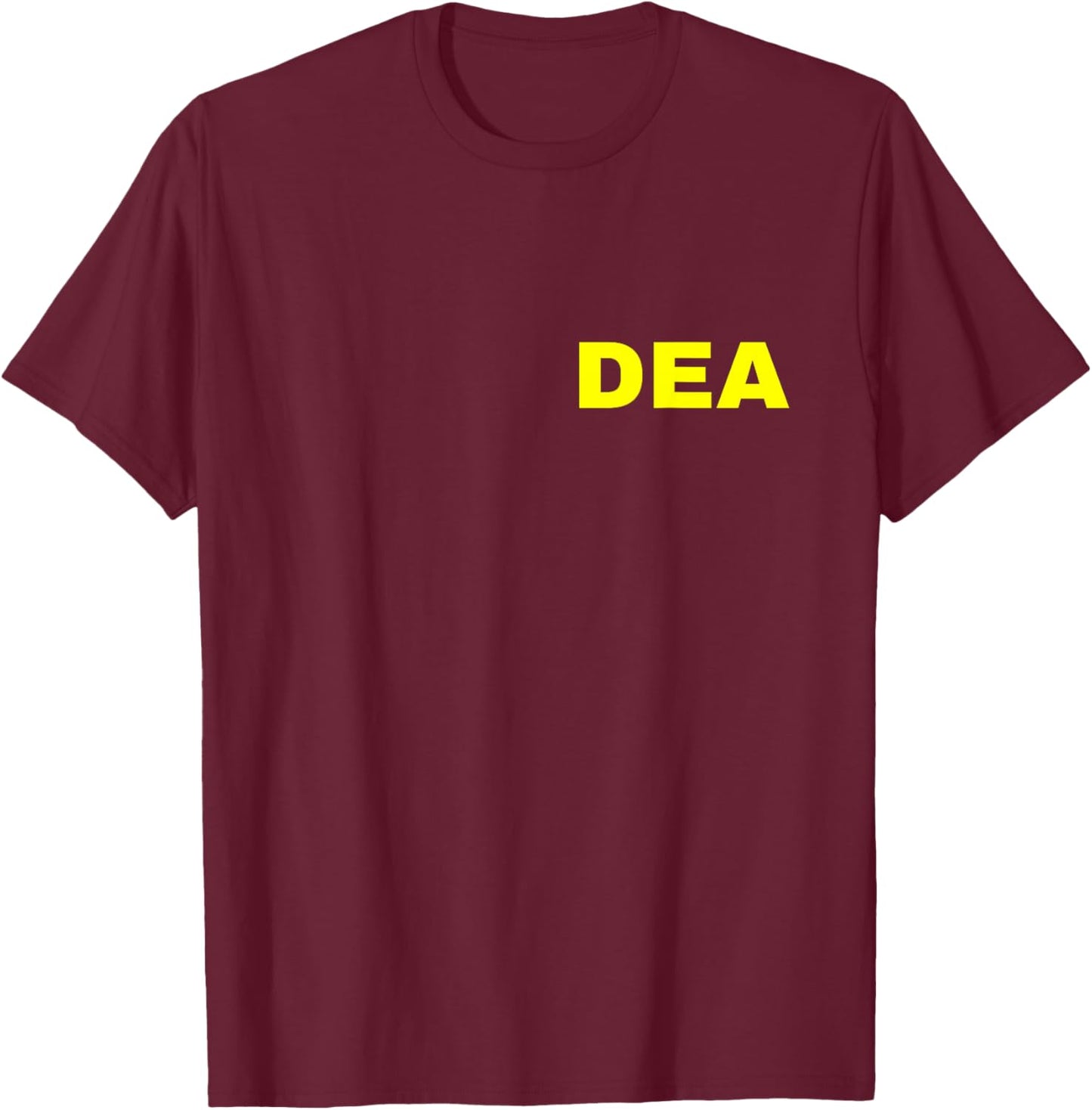 DEA Agent Drug Enforcement Administration FRONT PRINT Yellow T-Shirt - T-Shirt | Maroon