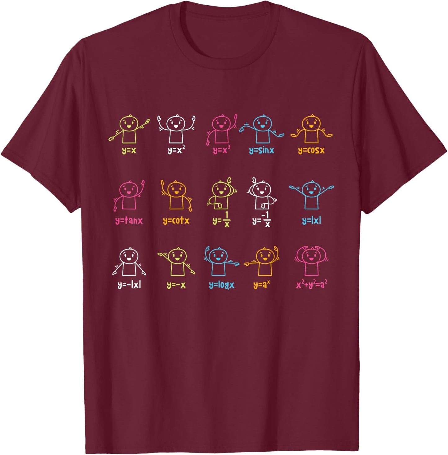 Algebra Dance Funny Graph Figures Math Equation Teacher Small T-Shirt - T-Shirt | Maroon