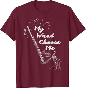 Flute Flutis My Wand Choose Me Music Note T-Shirt - T-Shirt | Maroon