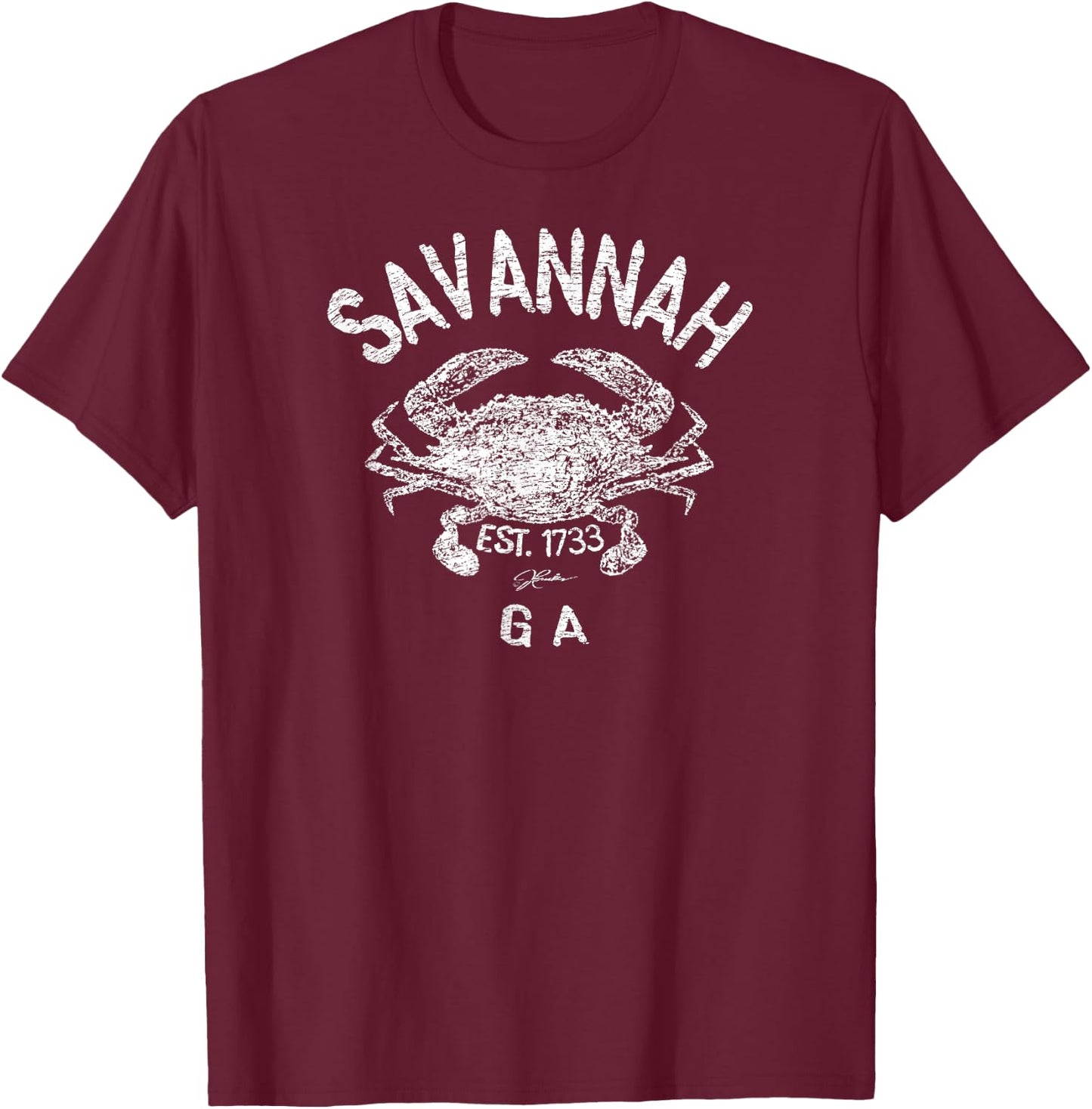 JCombs: Savannah, GA, Atlantic Blue Crab T-Shirt - T-Shirt | Maroon