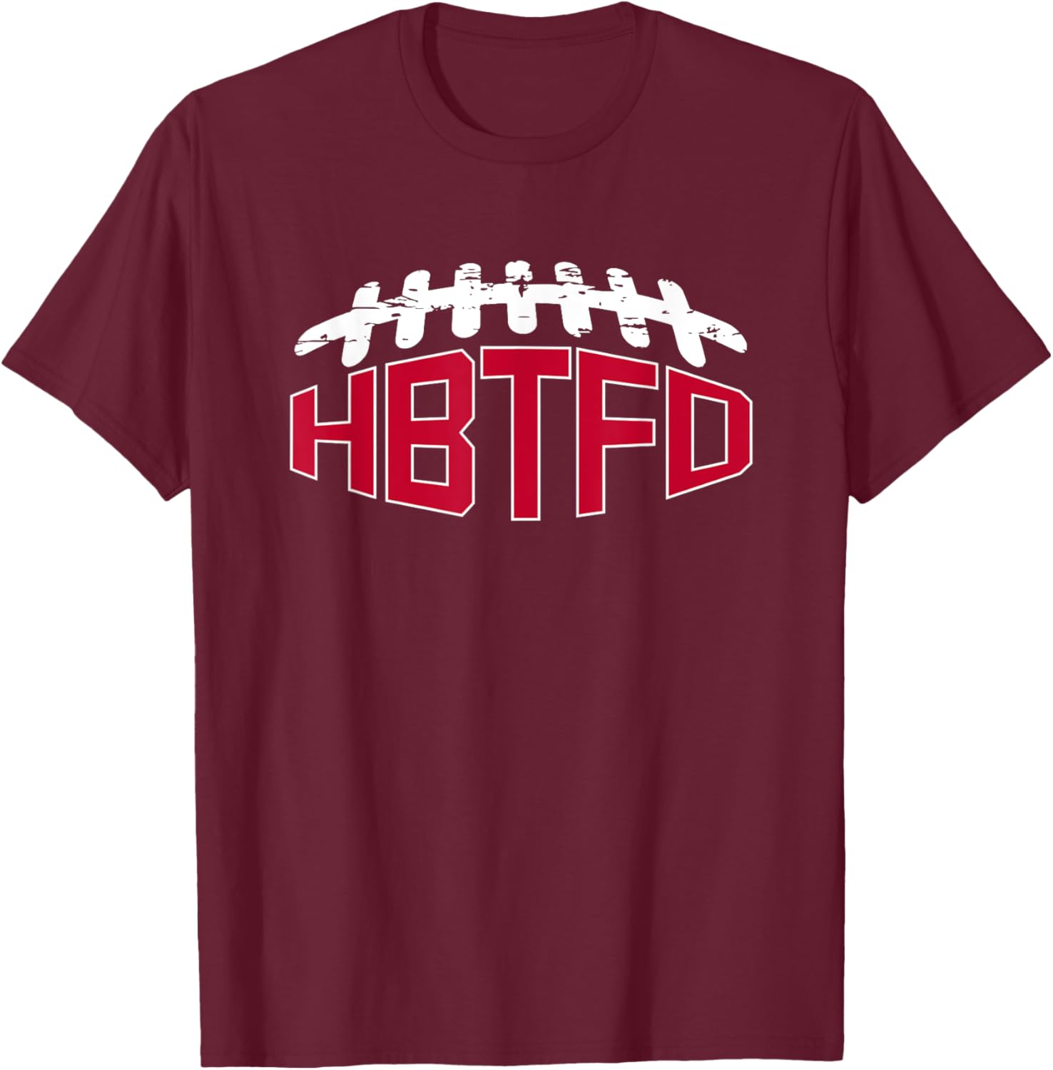 Football, USA HBTFD! Football - Black, Small - -Adults T-Shirt - T-Shirt | Maroon